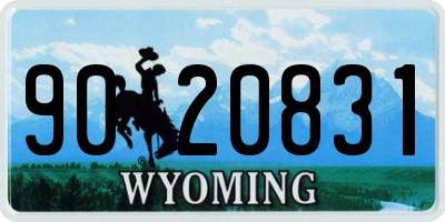 WY license plate 9020831