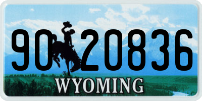 WY license plate 9020836