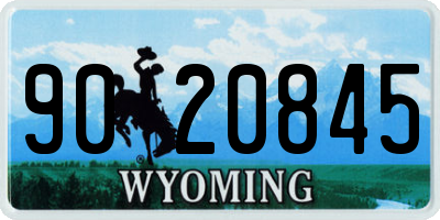 WY license plate 9020845