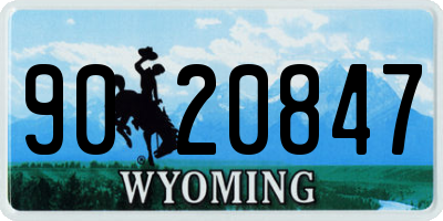 WY license plate 9020847