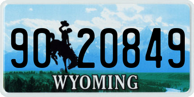 WY license plate 9020849