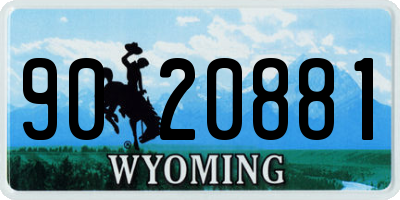 WY license plate 9020881