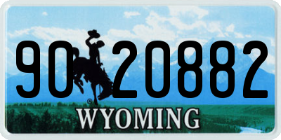 WY license plate 9020882