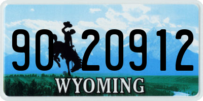 WY license plate 9020912