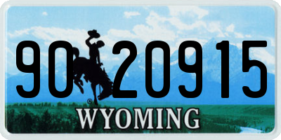 WY license plate 9020915