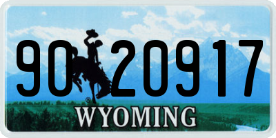 WY license plate 9020917