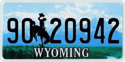 WY license plate 9020942