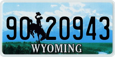 WY license plate 9020943