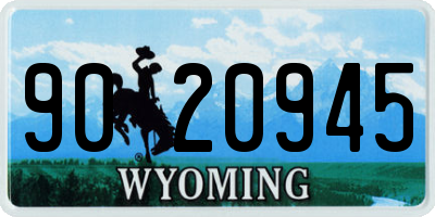 WY license plate 9020945