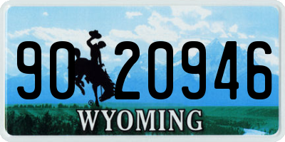 WY license plate 9020946