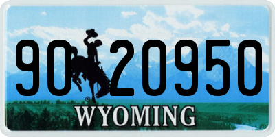 WY license plate 9020950