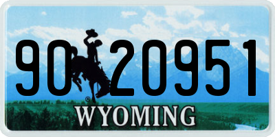 WY license plate 9020951