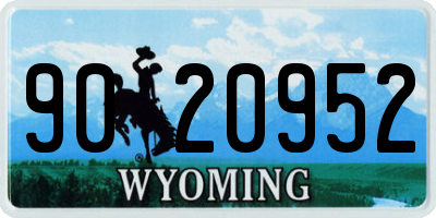 WY license plate 9020952