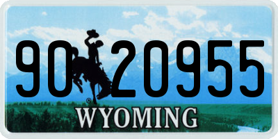 WY license plate 9020955
