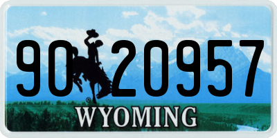 WY license plate 9020957