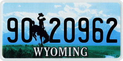 WY license plate 9020962