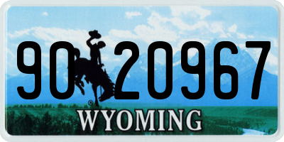 WY license plate 9020967