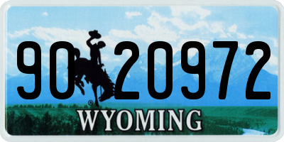 WY license plate 9020972