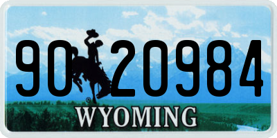 WY license plate 9020984