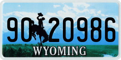 WY license plate 9020986