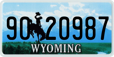 WY license plate 9020987