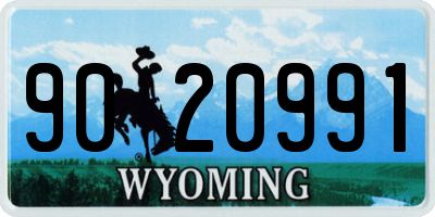 WY license plate 9020991