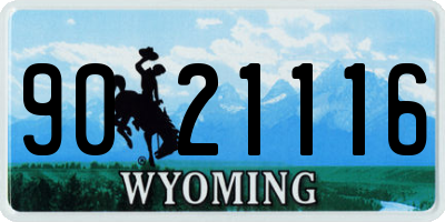 WY license plate 9021116
