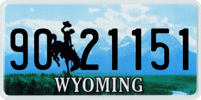 WY license plate 9021151