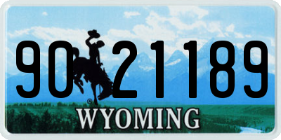 WY license plate 9021189