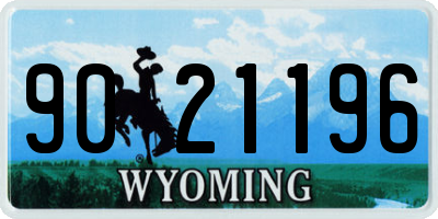 WY license plate 9021196