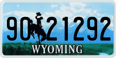 WY license plate 9021292