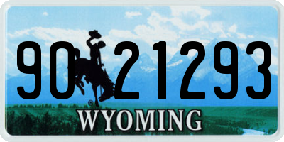 WY license plate 9021293