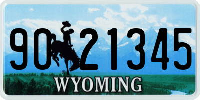 WY license plate 9021345