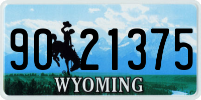 WY license plate 9021375