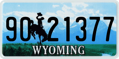 WY license plate 9021377