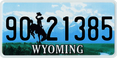 WY license plate 9021385