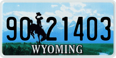 WY license plate 9021403