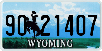 WY license plate 9021407