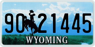 WY license plate 9021445