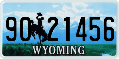 WY license plate 9021456