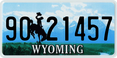 WY license plate 9021457