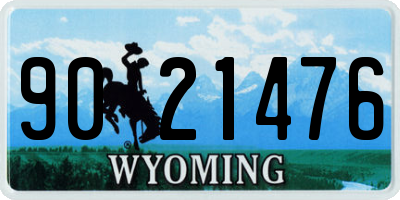 WY license plate 9021476