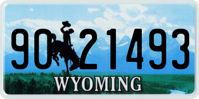 WY license plate 9021493