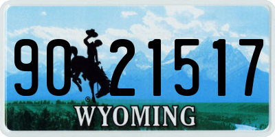 WY license plate 9021517
