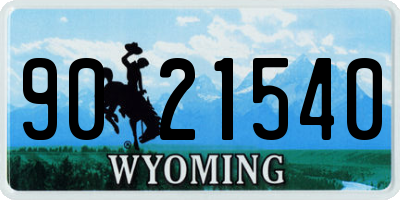 WY license plate 9021540