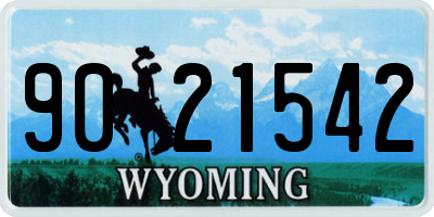 WY license plate 9021542