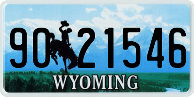 WY license plate 9021546