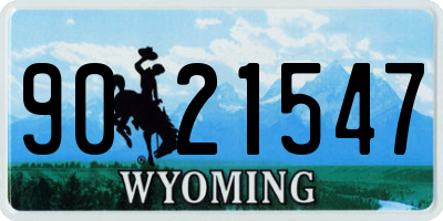 WY license plate 9021547