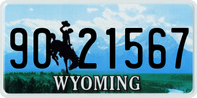WY license plate 9021567