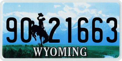 WY license plate 9021663